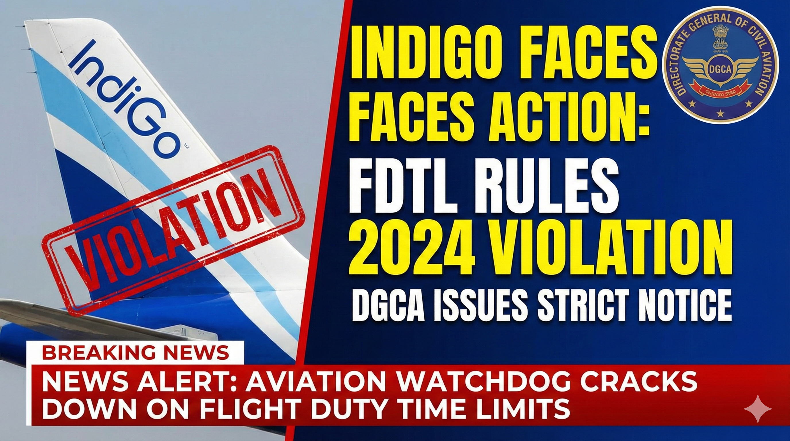 Indigo Faces Action for Violating New FDTL Rules 2024: DGCA Issues Strict Notice