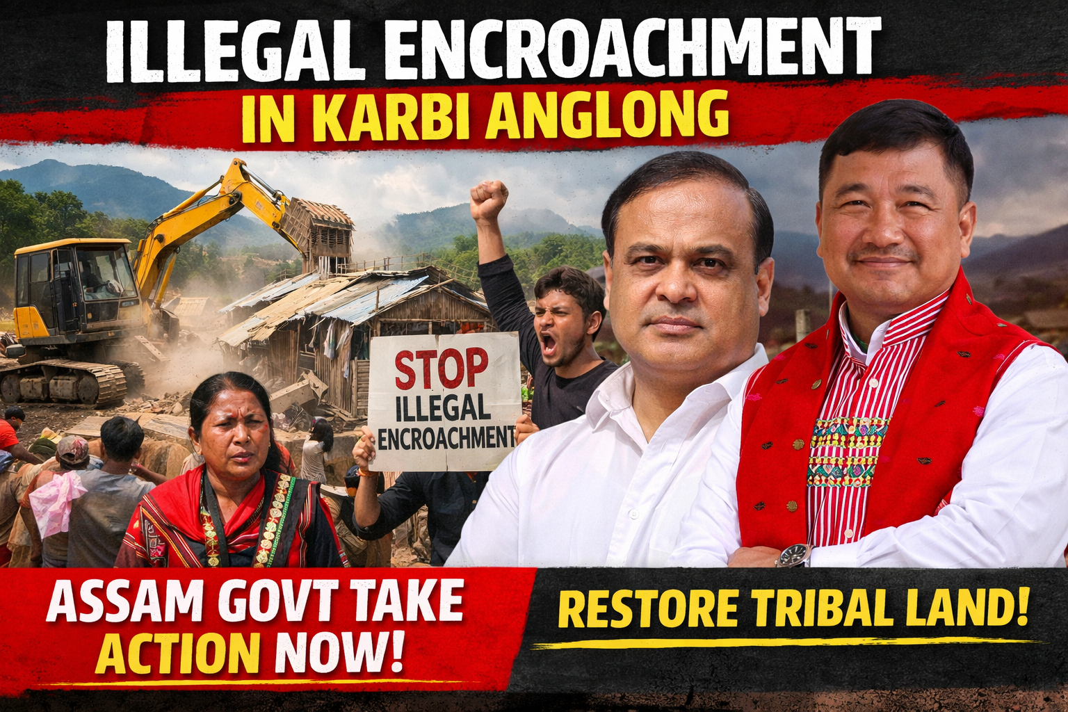 Assam govt must action against illegally land transferred in karbi anglong, as illegal encroachment always threatens identity.
